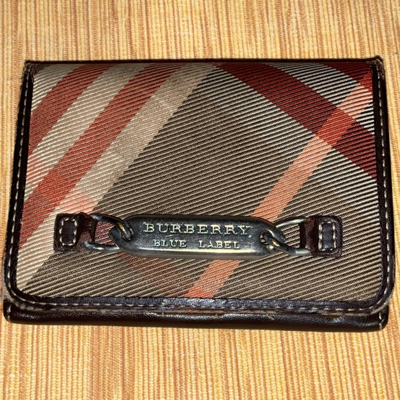 Burberry Blue label Striped Card Holder in Black and Red GUC - Picture 5 of 10